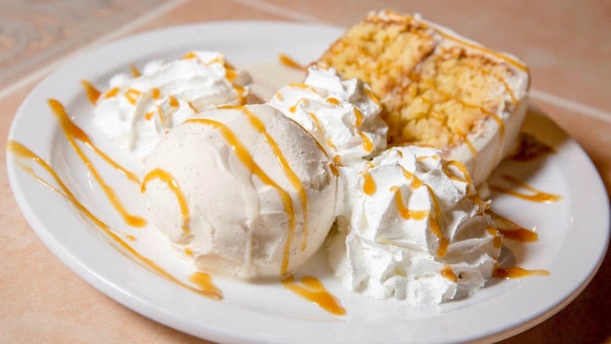 Moose Milk Cake & Ice Cream.