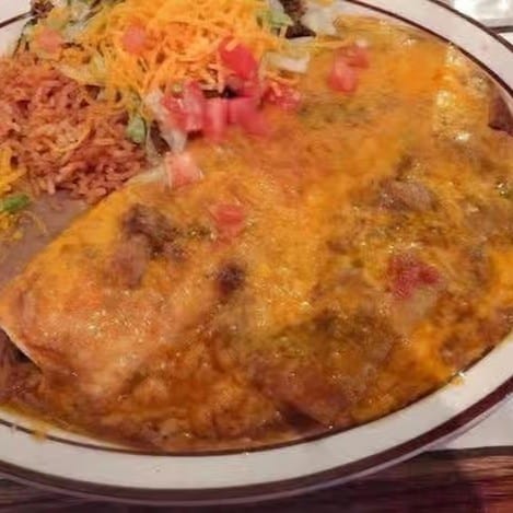 C-4 Beef Enchilada, Bean Burrito.