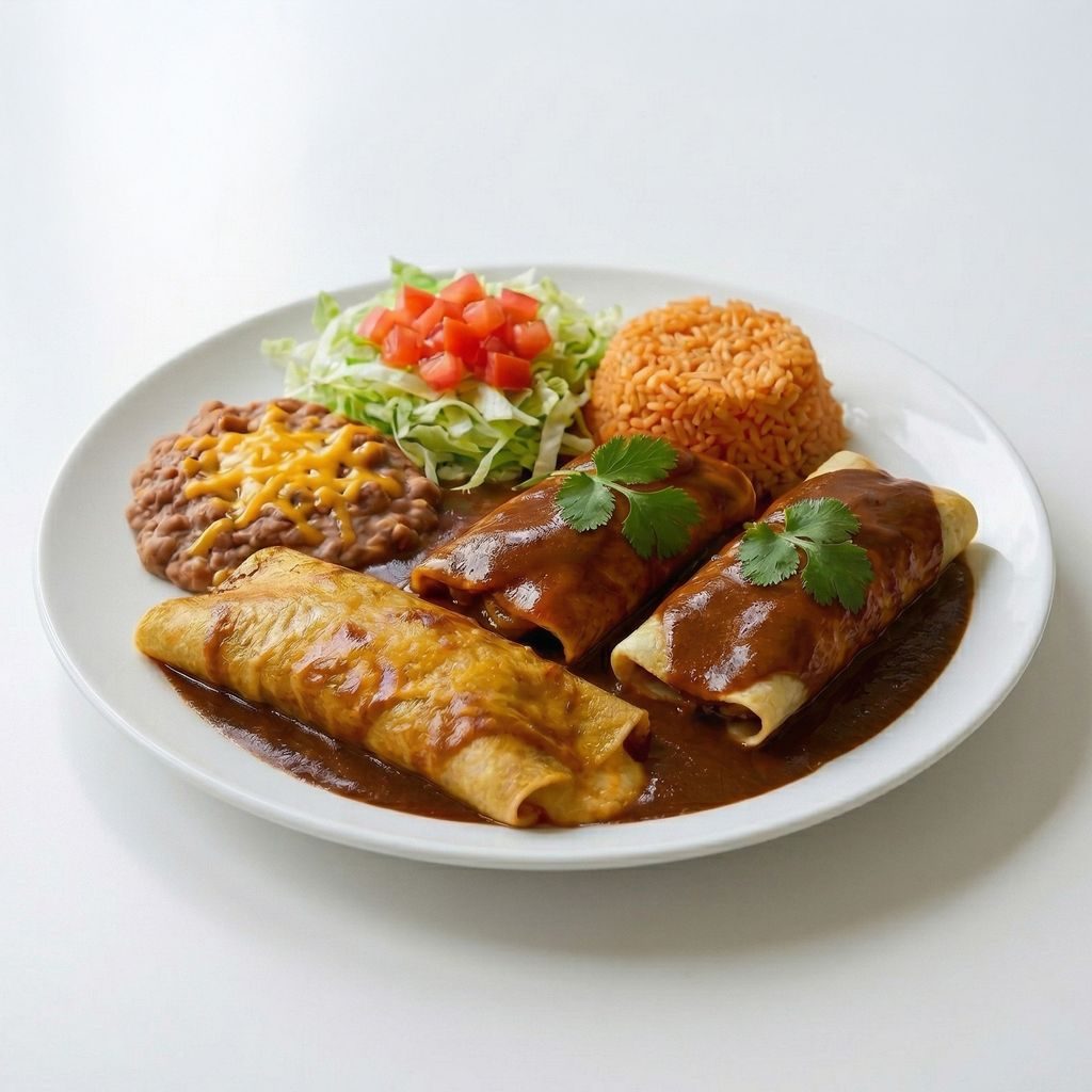 C-10 Cheese Enchilada, Two Beef Tacos.