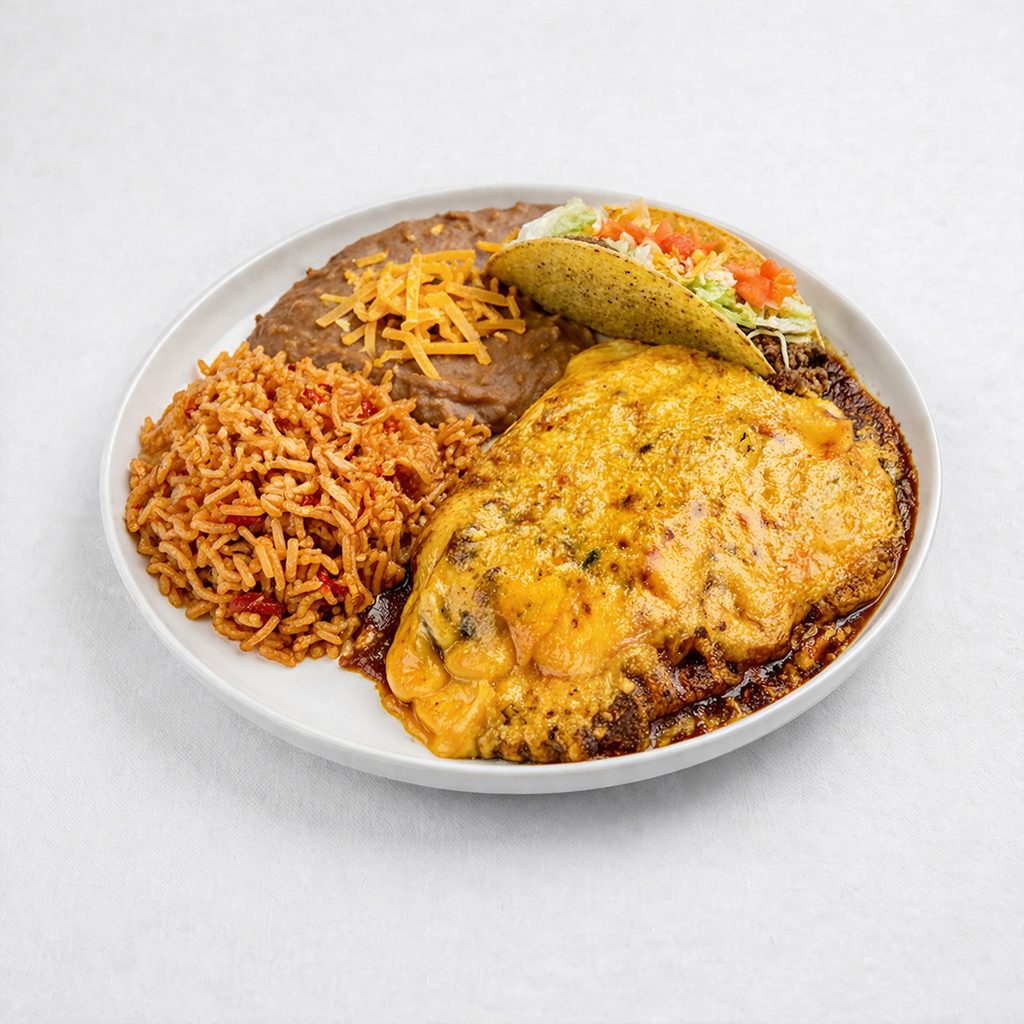 C-12 Beef Enchilada, Beef Burrito, Beef Taco.